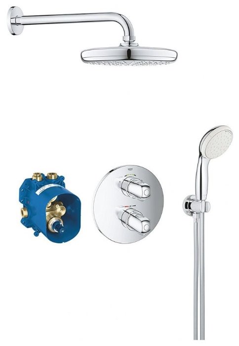 Верхний душ встраиваемый Grohe Grohtherm 1000 New 34614001 хром