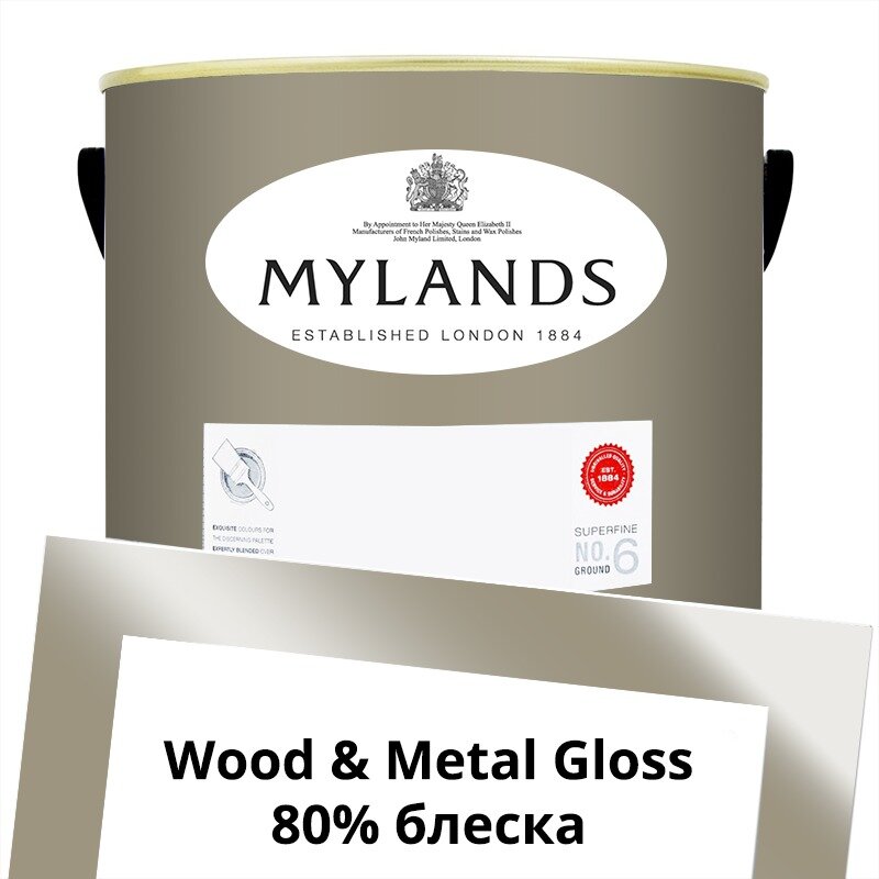 Английские Краски Mylands артикул WoodMetal Paint Gloss 5 л. №154 Egyptian Grey