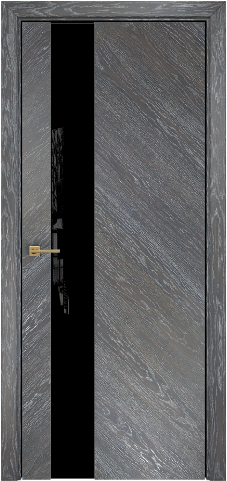 Дверь Оникс модель Сити Цвет:Дуб седой Остекление:Триплекс чёрный
