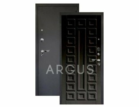 Входная дверь Аргус люкс про сенатор венге тисненый/черный шелк