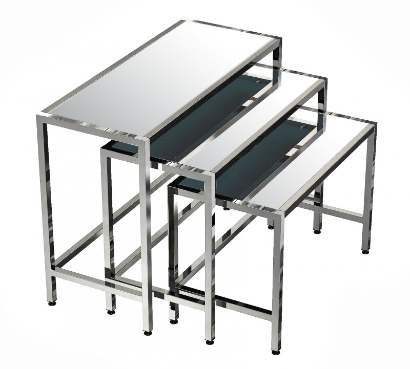 Комплект демо-столов TД-41 quot;квадроquot;, столешницы из зеркала 4мм