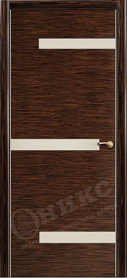 Дверь Оникс коллекция модерн модель Силуэт 3 Цвет:Эбен Остекление:Серое стекло