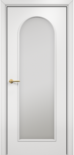 Дверь Оникс модель Арка 2 Цвет:эмаль белая мдф Остекление:Сатинат белый