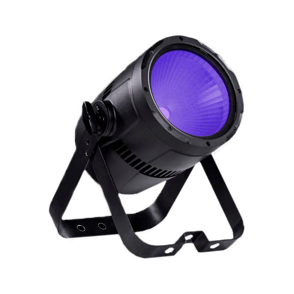 Stage 4 PARCO 100UV Ультрафиолетовый светильник, источник света - 1 x 100W COB UV LED, сменные линзы, угол раскрытия луча 15/30/60 град., DMX-512 - 1/2/5 кан., строб, диммер, 261х260x357 mm, 4,5 kg
