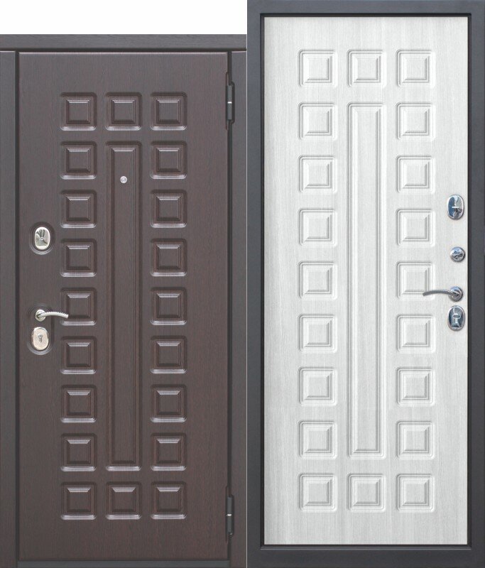 Входная дверь Цитадель 10 см монарх МДФ/МДФ Белый ясень с МДФ панелями