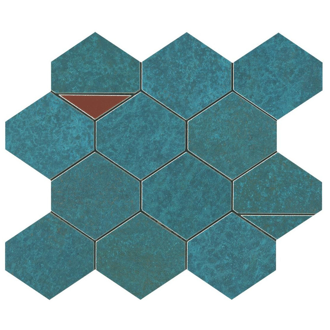 Мозаика Atlas Concorde Blaze Verdigris Mosaico Nest 29,4x25,8, м²