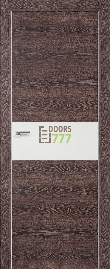 Дверь ProfilDoors Серия Z модель 4Z Цвет:Дуб Транкайс Темный Остекление:Белый лак Тип:кромка хромированный алюминий с 2х сторон
