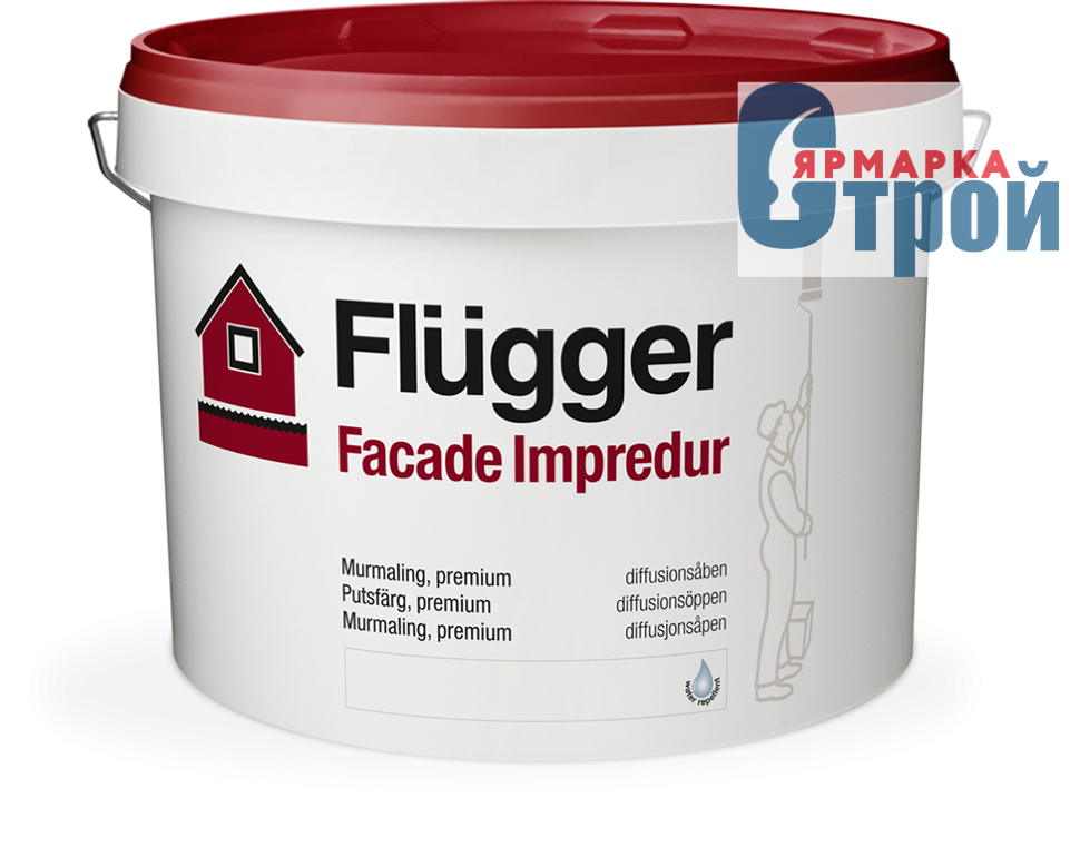 Flugger Facade Impredur | Флюгер матовая силиконовая фасадная краска. (9,1 л.)