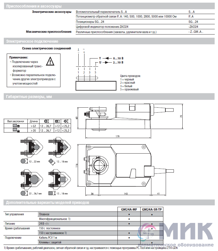 Электропривод Belimo GM24A-SR