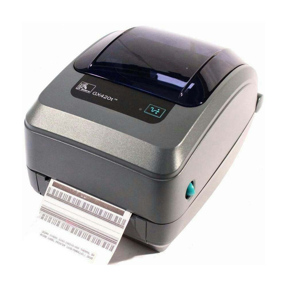 Термотрансферный принтер печати этикеток Zebra GX420t GX42-102420-000, 203 dpi, ширина 102 мм, 127 мм/сек, RS232, USB, LPT,10/100 Ethernet (бывш. GX42-100420-000)