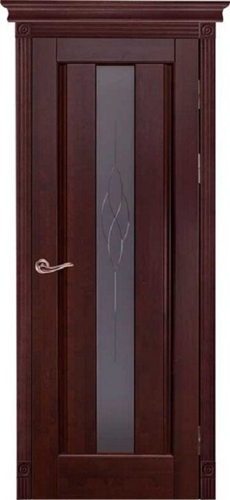 Межкомнатная дверь Версаль массив ольхи Цвет:махагон Тип:со стеклом