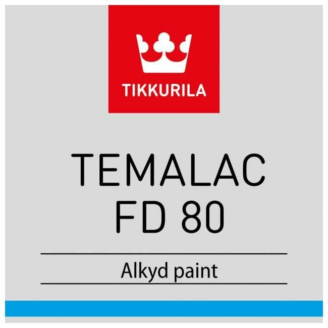 Tikkurila Temalac FD 80 / Тиккурила Темалак ФД 80 Быстровысыхающая, глянцевая, однокомпонентная, алкидная покрывная краска TVL 18л