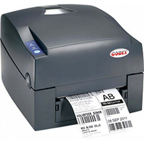 Принтер печати этикеток Godex G500 термотрансферный принтер, 203 dpi, скорость печати 127 мм/с, ширина печати 108мм, втулка риббона 25мм, длина риббона 300м, USB+RS232+Ethernet