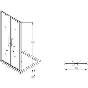 Душевая дверь SSWW WU LD60-Y22 100