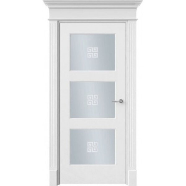 Межкомнатная дверь Офрам Прима-33 белая со стеклом