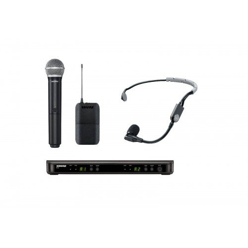 SHURE BLX1288E/SM35 M17 662-686 MHz двухканальная радиосистема с головным микрофоном SHURE SM35 и ручным передатчиком SHURE SM58