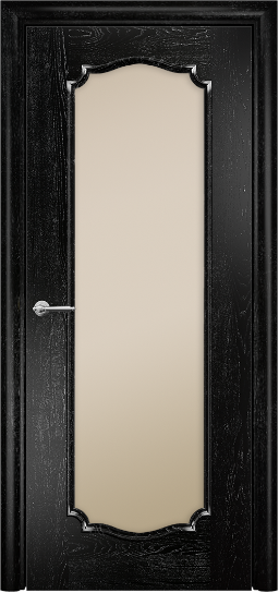 Дверь Оникс модель Венеция 2 Цвет:эмаль черная патина серебро Остекление:Сатинат бронза