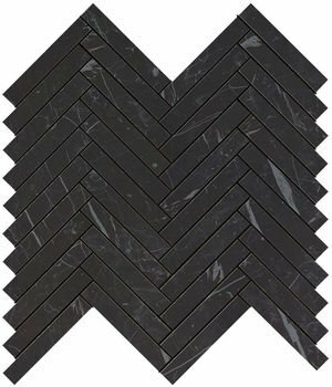 Atlas Concorde глазурованная керамическая плитка Marvel Nero Marquina Herringbone Wall (9SHN)