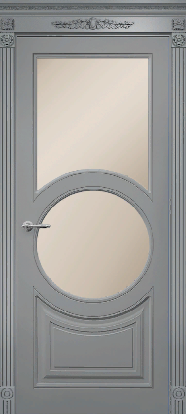 Оникс / Фортрез Межкомнатная дверь Софья со стеклом Цвет: серая эмаль 7040