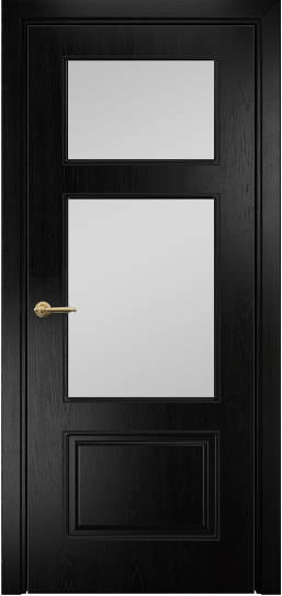 Дверь Оникс Прованс фрезерованный Цвет:Эмаль черная по ясеню Остекление:Сатинат белый