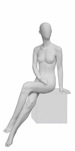 Манекен женский сидячий скульптурный белый Bingo Type 07F-01M