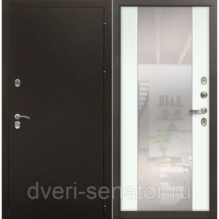 Терморазрыв Лекс Сибирь 3К цвет №61 Белый с зеркалом входная стальная дверь в частный дом