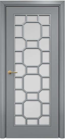 Дверь Оникс Турин с решеткой Тип:Со стеклом Цвет:Эмаль по RAL7040 МДФ Решетка:Решетка №3