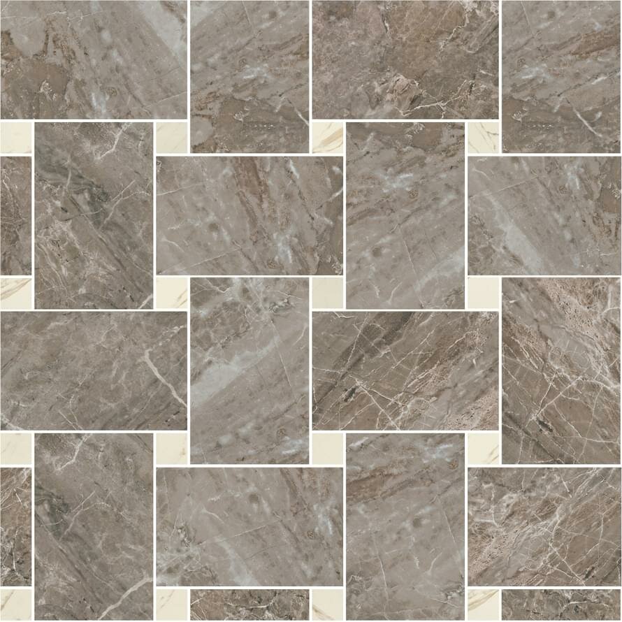 Мозаика Versace Marble Mosaico Intreccio Grigio Bianco 29.1x29.1