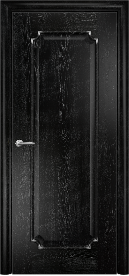 Дверь Оникс модель Палермо 2 Цвет:эмаль черная патина серебро Остекление:Без стекла