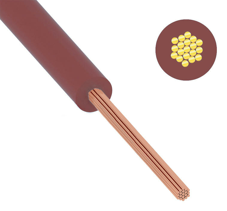 Провод монтажный UNIFLEX H07V-K 1x16 мм² коричневая ПВХ изоляция (100 м) {cabH07V-K-1x16-b100-brn} (100 м.)