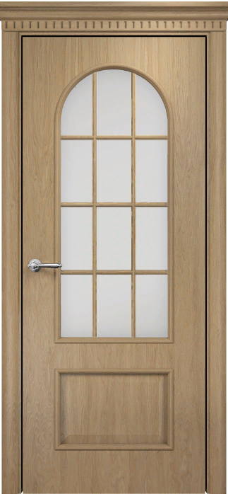 Оникс / Фортрез Межкомнатные двери шпон Арка со стеклом Цвет: капучино