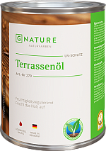 Масло для Террас Gnature Terrassenol 270 10л для Защиты и Ухода за Террасами, Настилами, Причалами,Садовой Мебелью