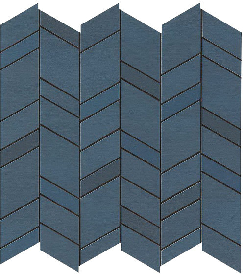 Мозаика Atlas Concorde (италия) Mek Blue Mosaico Chevron Wall 305x305 мм (Керамическая плитка для ванной)