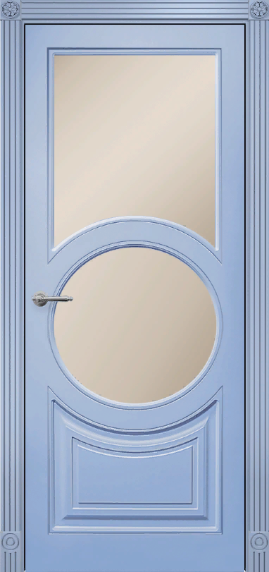 Оникс / Фортрез Межкомнатная дверь Софья со стеклом Цвет: голубая эмаль