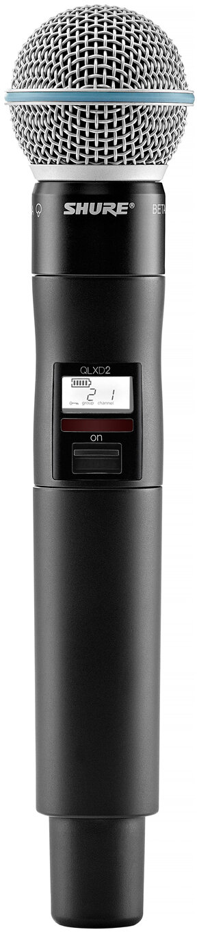Приемники и передатчики Shure QLXD2/B58 G51 серии QLXD с капсюлем микрофона BETA58, частотный диапазон 470-534 MHz