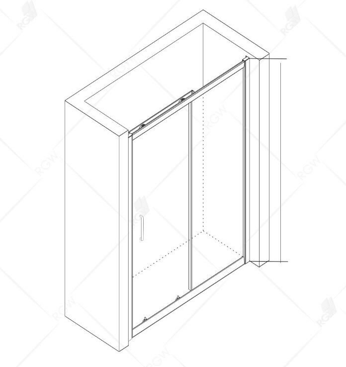 Душевая дверь 150*185 RGW CL-14-B профиль чёрный стекло прозрачное 5 мм