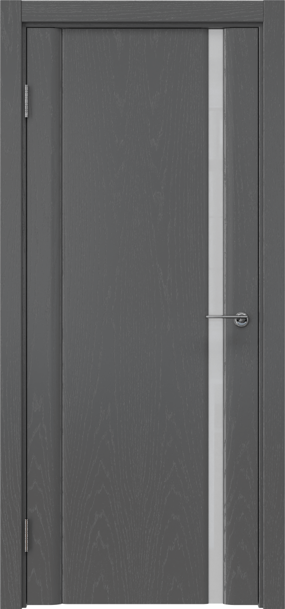 Комплект двери с коробкой GM015 (шпон ясень серый, стекло триплекс белый)