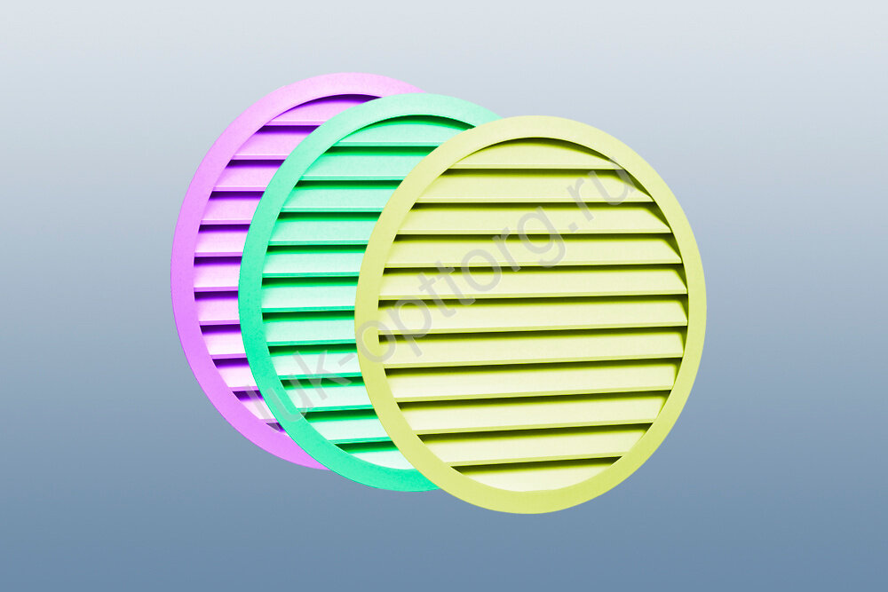 Наружная круглая вентиляционная решетка ВРНК-40 (цветная) 550 * 550 (Ш * В)