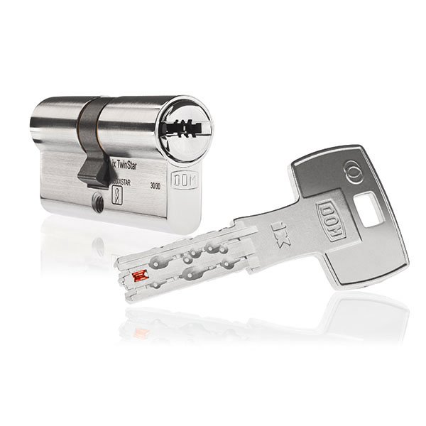 Цилиндр DOM Twinstar ключ-ключ (размер 35x35 мм) - Никель