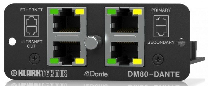 KLARK TEKNIK DM80-DANTE интерфейс DANTE 16 I/O и ULTRANET 16 OUT для DM8000