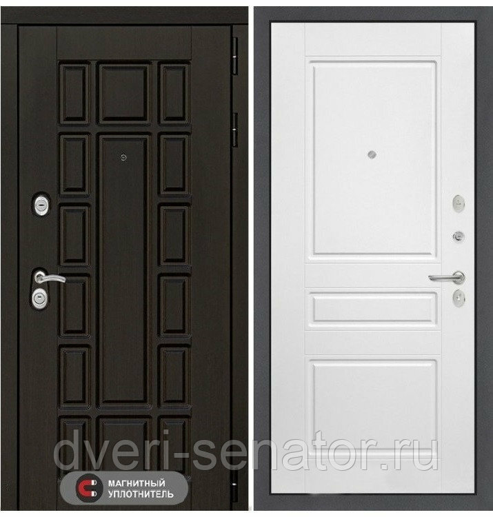 Нью-Йорк 03 Белый софт входные стальные двери в квартиру