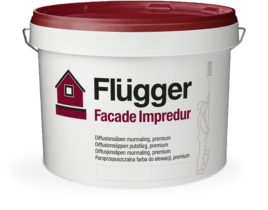 Краски для минеральных поверхностей FLUGGER Facade Impredur краска силиконовая атмосферостойкая, матовая, База 1 (9,1л)