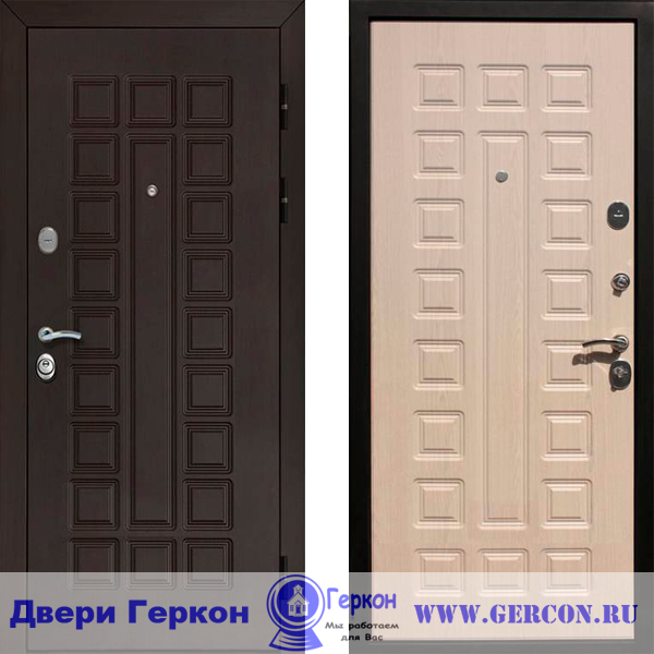 Стальная дверь Геркон - Сенатор Беленый Дуб (100мм, 3К) (стальные двери)