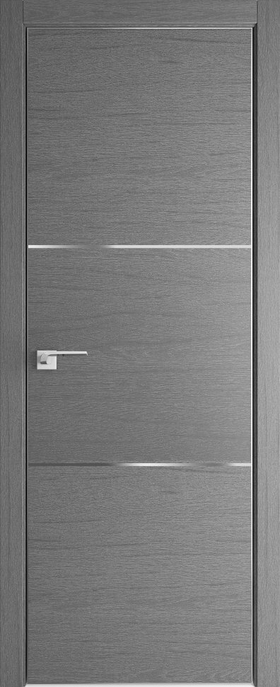 Межкомнатная дверь экошпон PROFIL DOORS 2ZN с алюминиевой кромкой (Грувд серый)