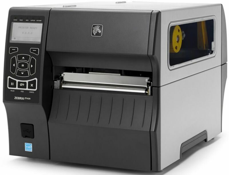 Термотрансферный принтер Zebra ZT420 203 DPI, Bluetooth, Ethernet, нож (ZT42062-T2E0000Z)