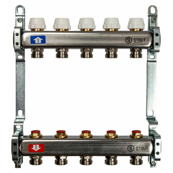Коллектор Stout из нержавеющей стали без расходомеров на 11 контура