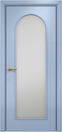 Межкомнатная дверь Оникс Арка 2 (Эмаль голубая по ясеню) сатинат белый, штапик полукруглый