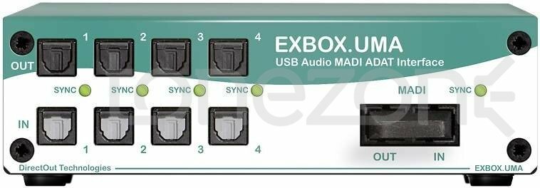 DirectOut EXBOX.UMA. 32-канальный USB аудио интерфейс с четырьмя оптическими портами ADAT и оптическим портом MADI
