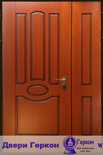 Влагостойкая двустворчатая дверь заказ №124 натуральный шпон Дверь в частный дом
