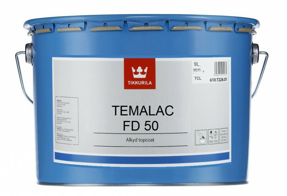 Tikkurila Temalac FD 50 / Тиккурила Темалак ФД 50 краска алкидная полуглянцевая однокомпонентная, 18
